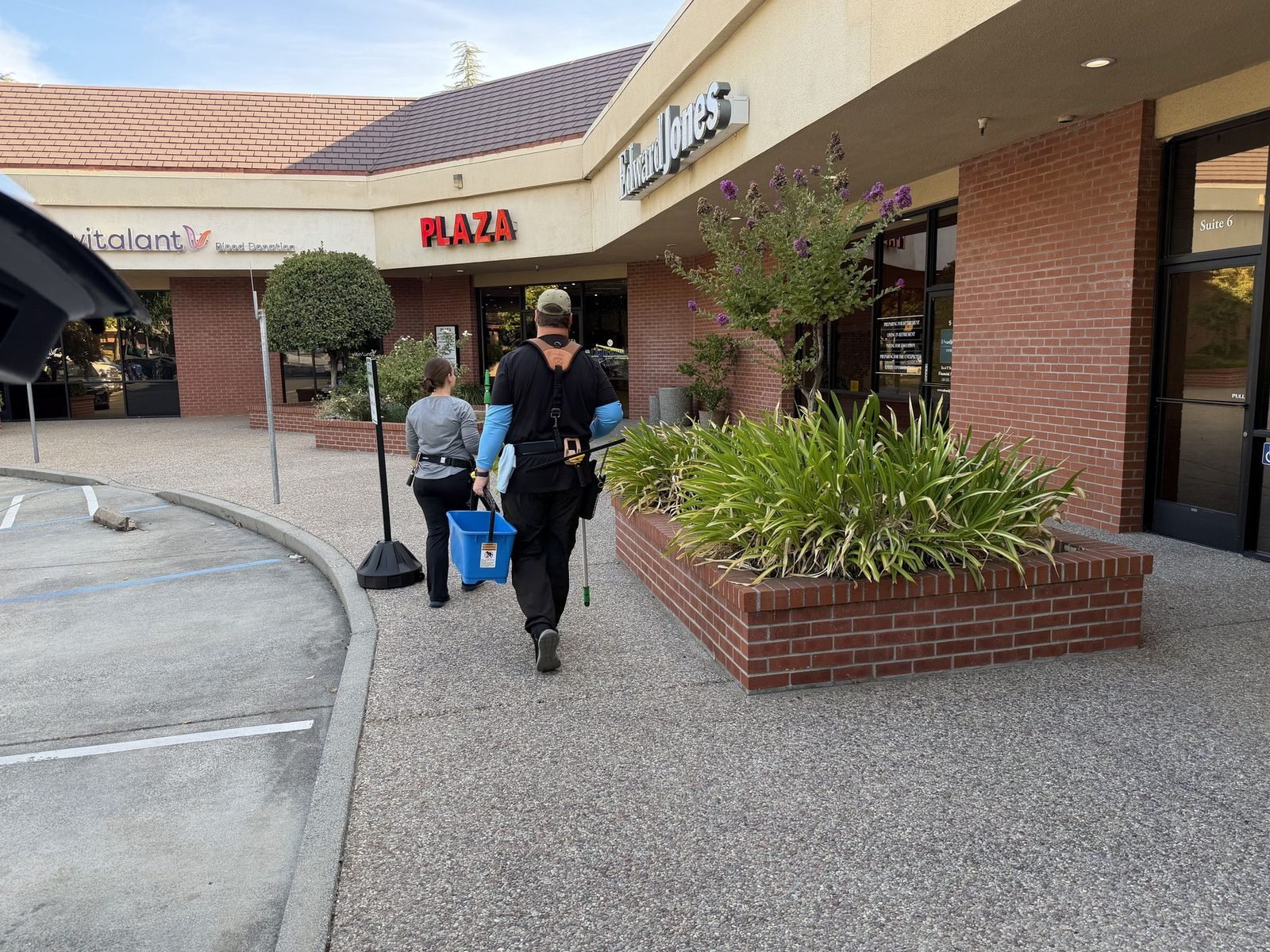 Radiant Window Care arriving with equipment at a commercial job in Auburn, CA